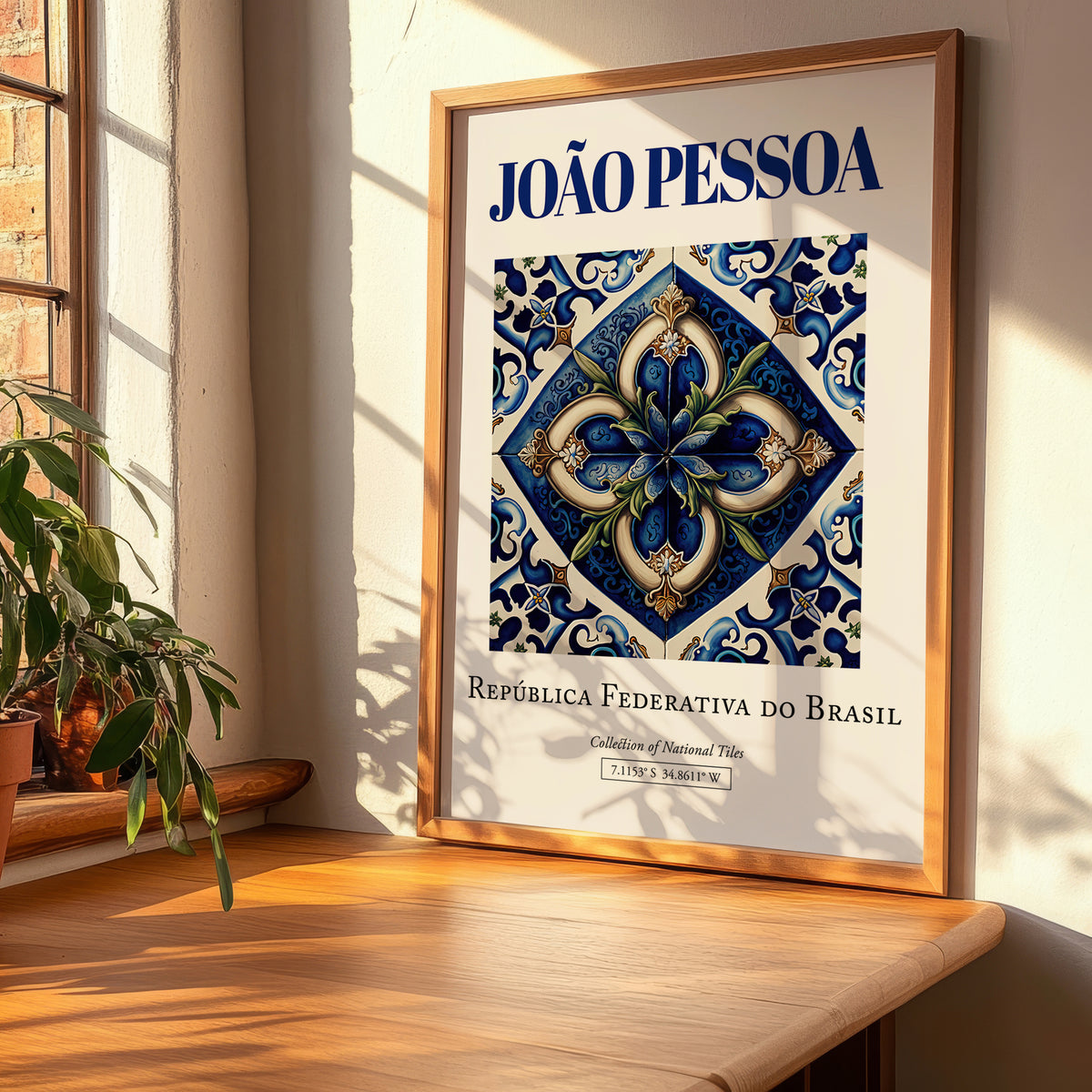 João Pessoa, Brasil – Minimalist Travel Print, clean layout with no caption