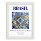 Azulejo, Brasil – Travel Poster, placed in minimal white frame