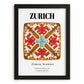 Zurich, Switzerland – Vintage Travel Poster, in sleek black frame