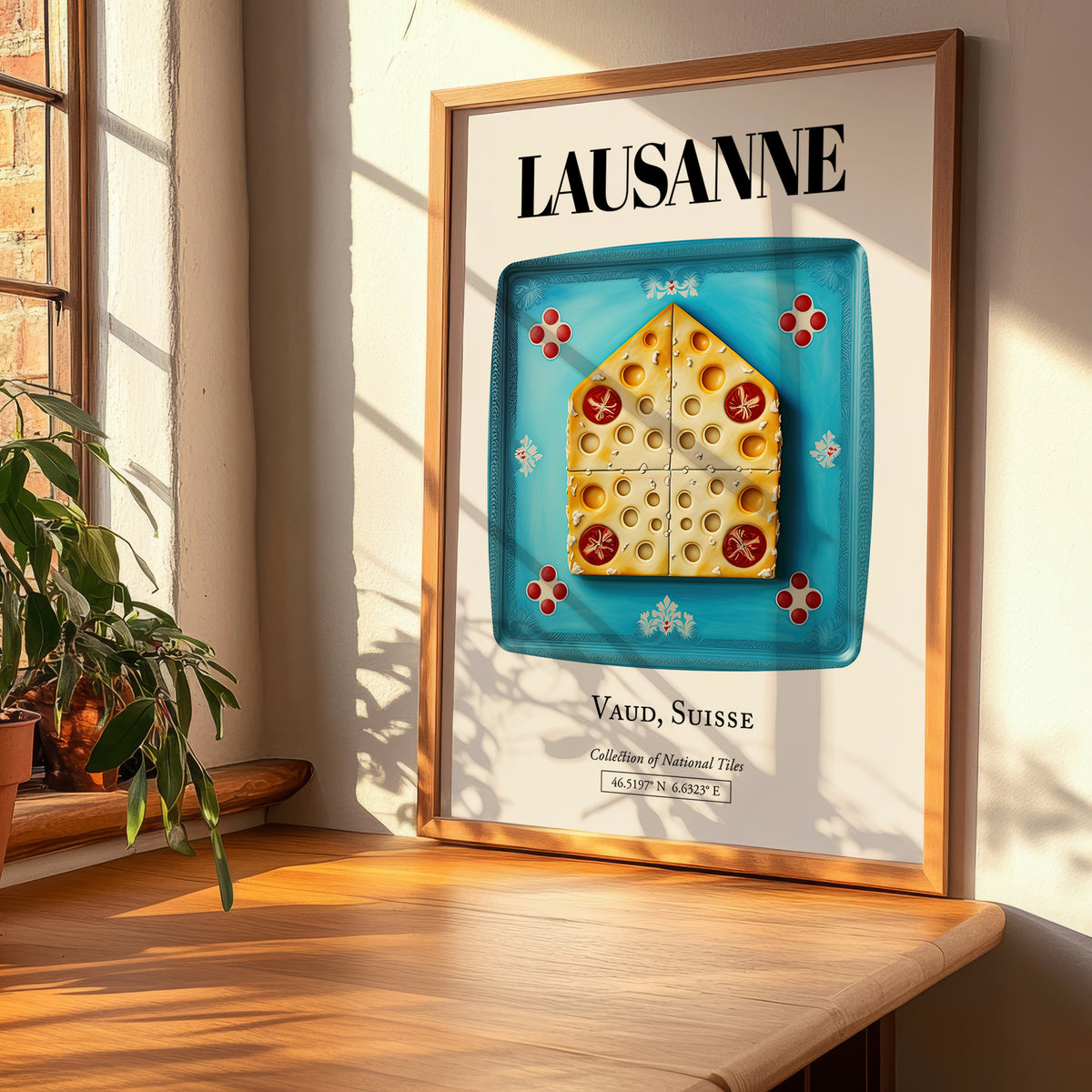 Lausanne, Switzerland – Historic Cities Art Print, clean layout with no caption