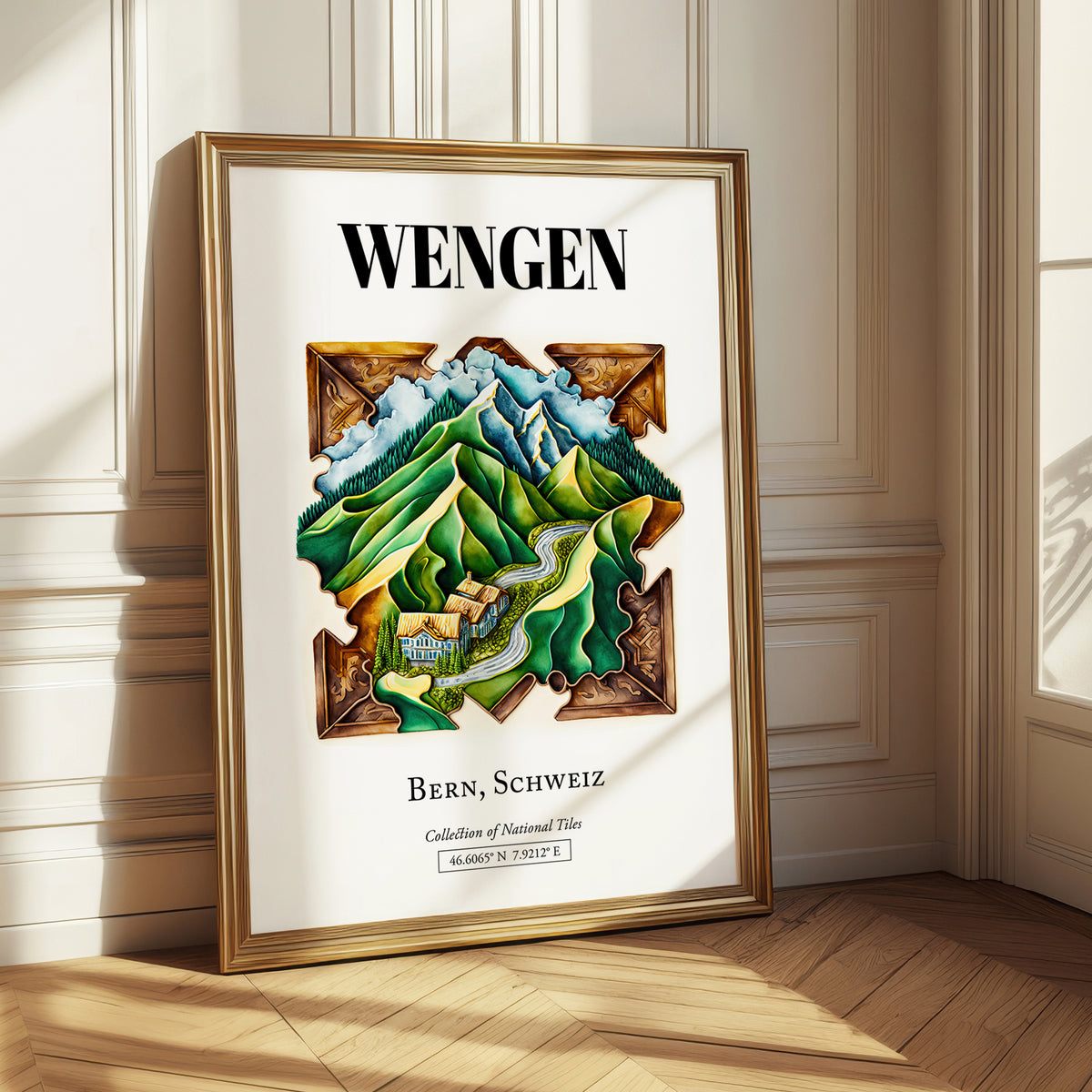 Wengen, Switzerland – Travel Poster, styled in a charming Paris street view