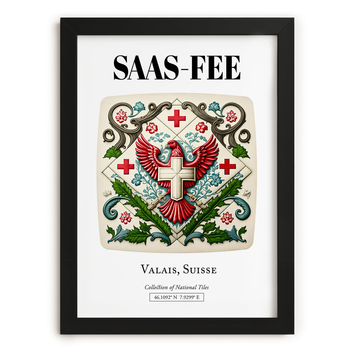 Saas-fee, Switzerland – Travel Print, in sleek black frame
