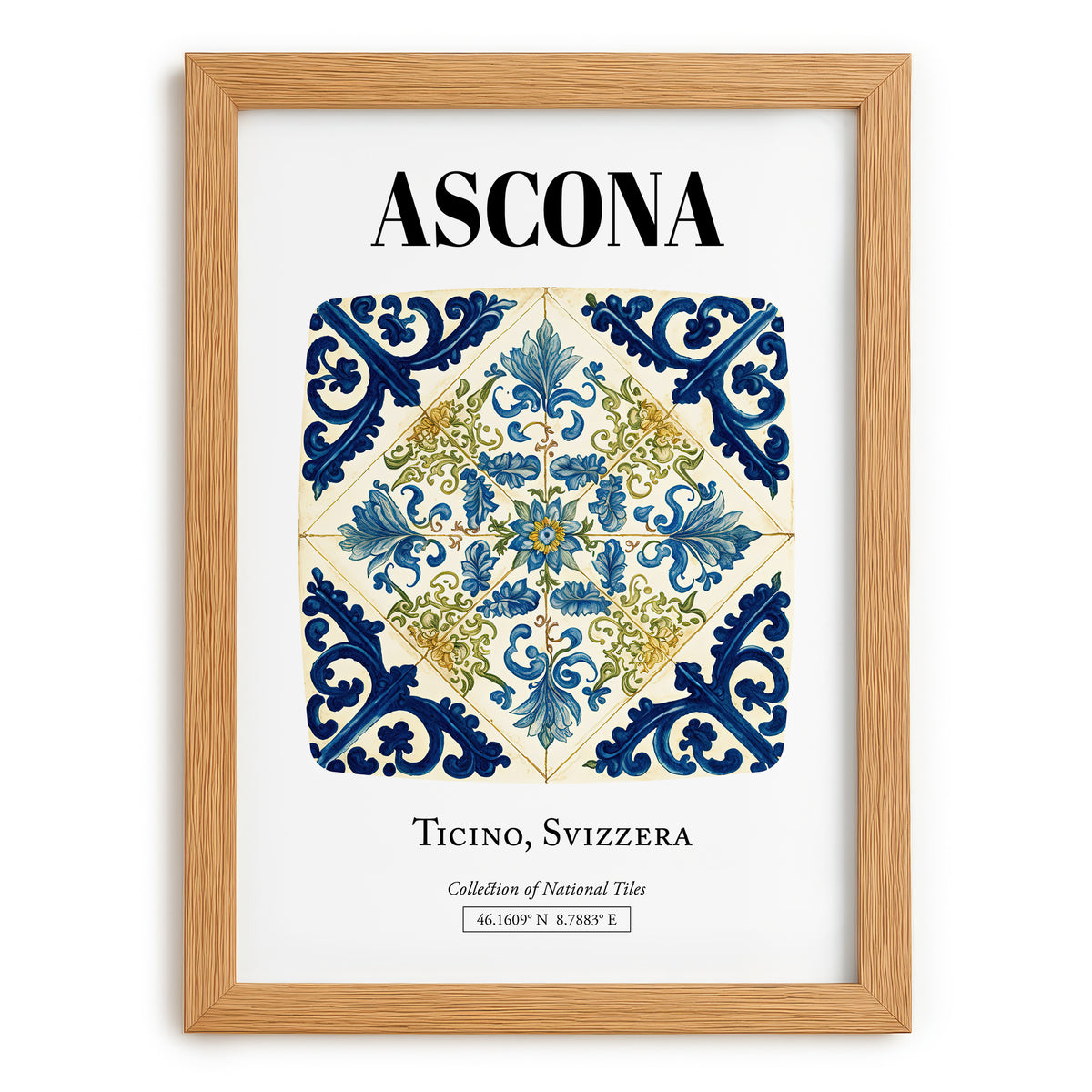 Ascona, Switzerland – Travel Wall Decor, set in oak frame