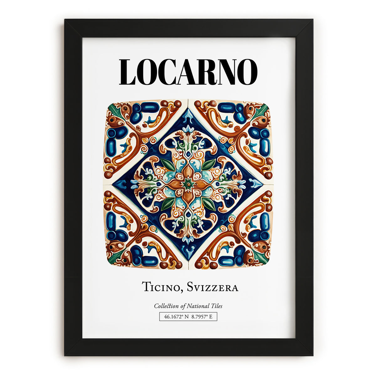 Locarno, Switzerland – Away From Home Poster, in sleek black frame