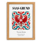 Saas-grund, Switzerland – Travel Poster, set in oak frame