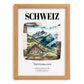 Schweiz, Switzerland – Travel Poster, set in oak frame