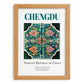 Chengdu, China – Travel Poster, set in oak frame