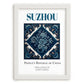 Suzhou, China – Travel Poster, placed in minimal white frame