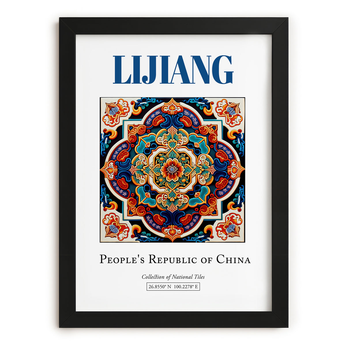 Lijiang, China – Travel Destination Art, in sleek black frame