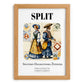 Split, Croatia – Travel Print, set in oak frame