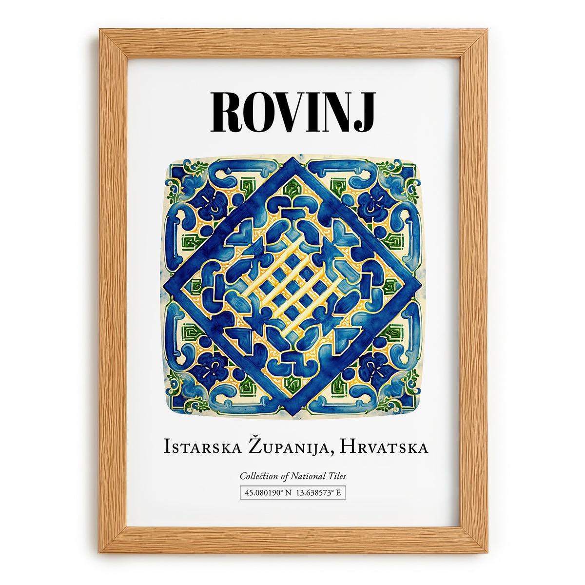 Rovinj, Croatia – Travel Wall Decor, set in oak frame