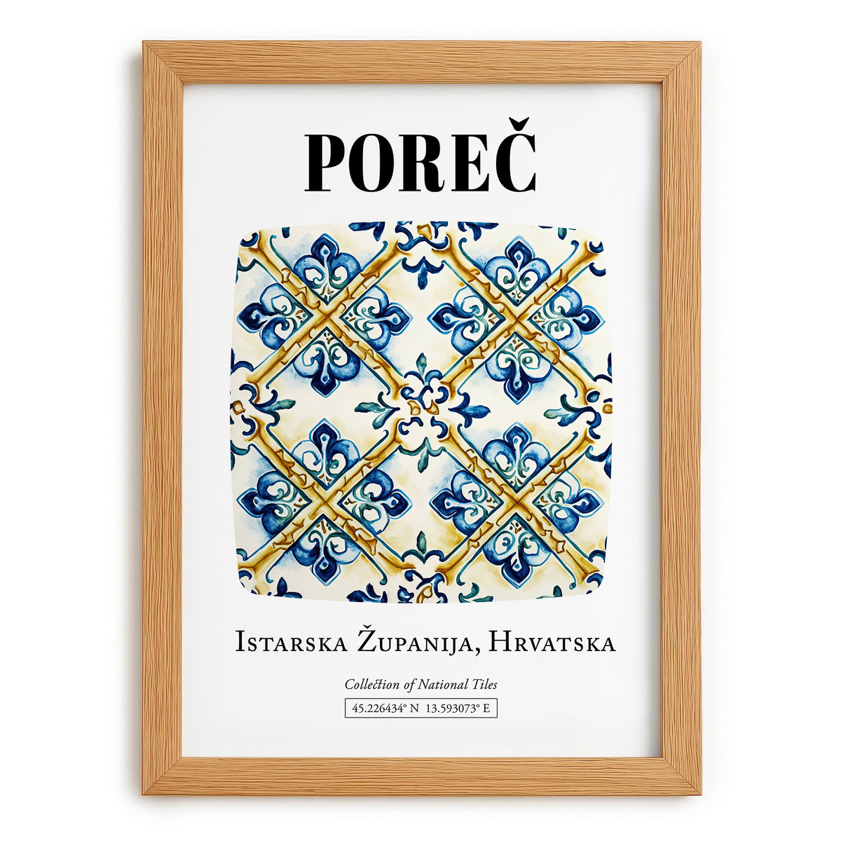 Poreč, Croatia – Travel Print, set in oak frame