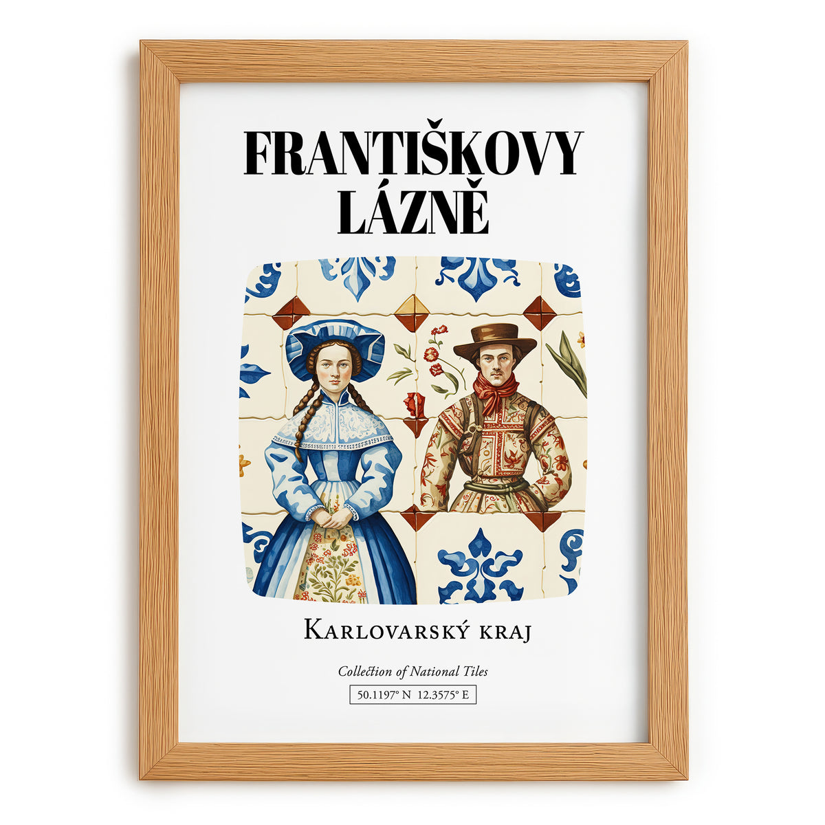 Františkovy Lázně, Czech Republic – Travel Print, set in oak frame