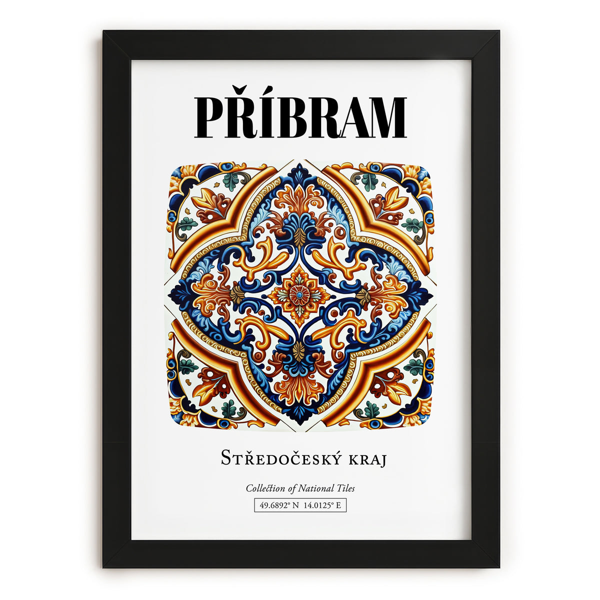 Příbram, Czech Republic – Travel Poster, in sleek black frame