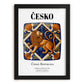 Česko, Czech Republic – Travel Poster, in sleek black frame