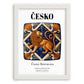 Česko, Czech Republic – Travel Poster, placed in minimal white frame