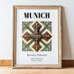 Munich, Germany – Travel Print, in wooden frame leaning on the floor