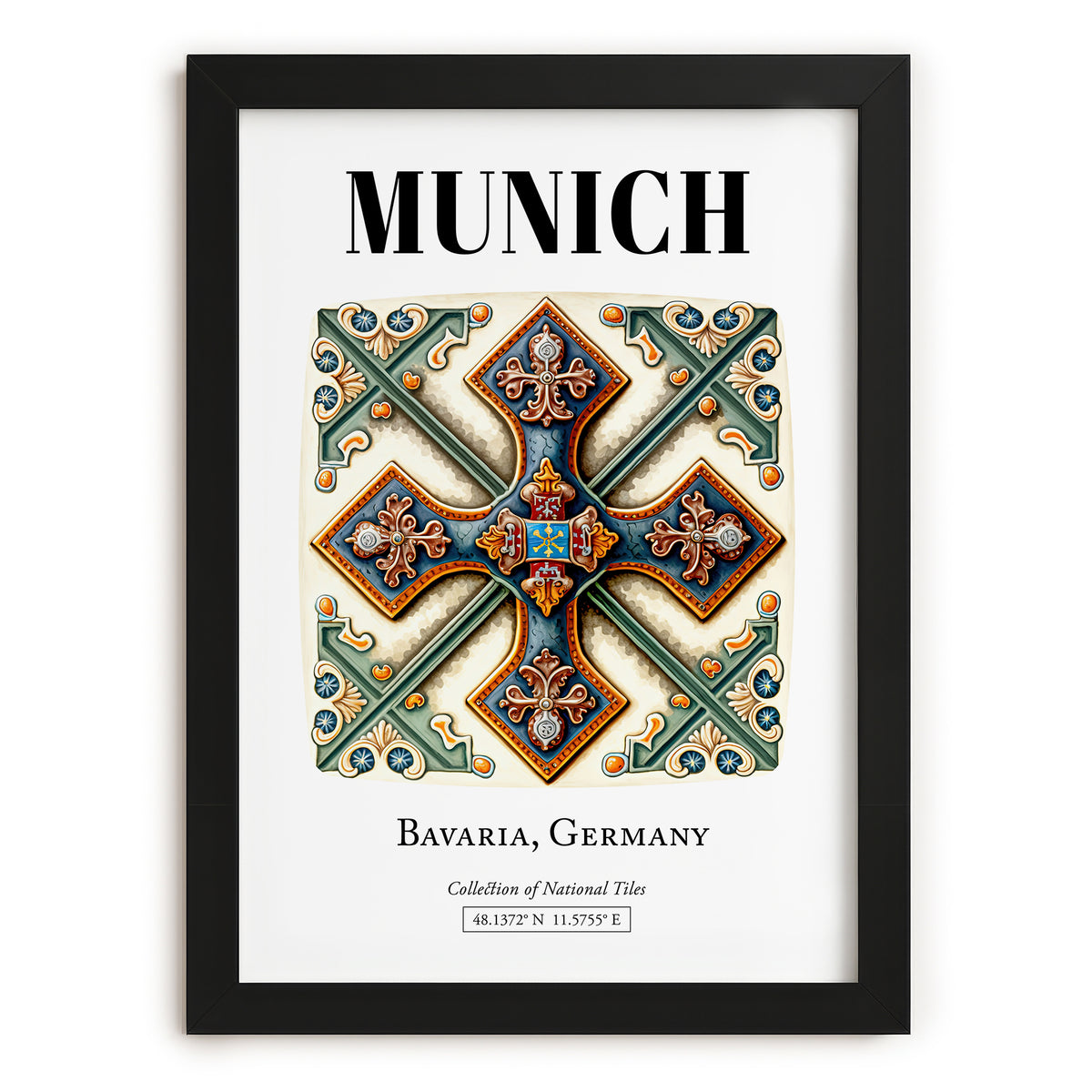Munich, Germany – Travel Print, in sleek black frame