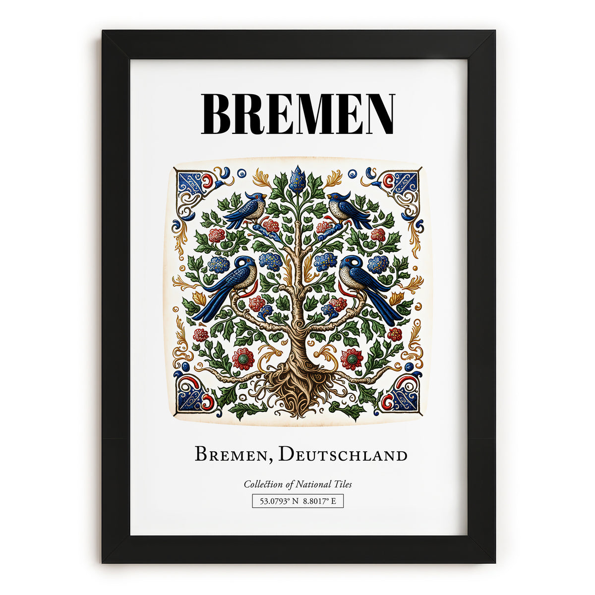 Bremen, Germany – Wanderlust-Inspired Poster, in sleek black frame