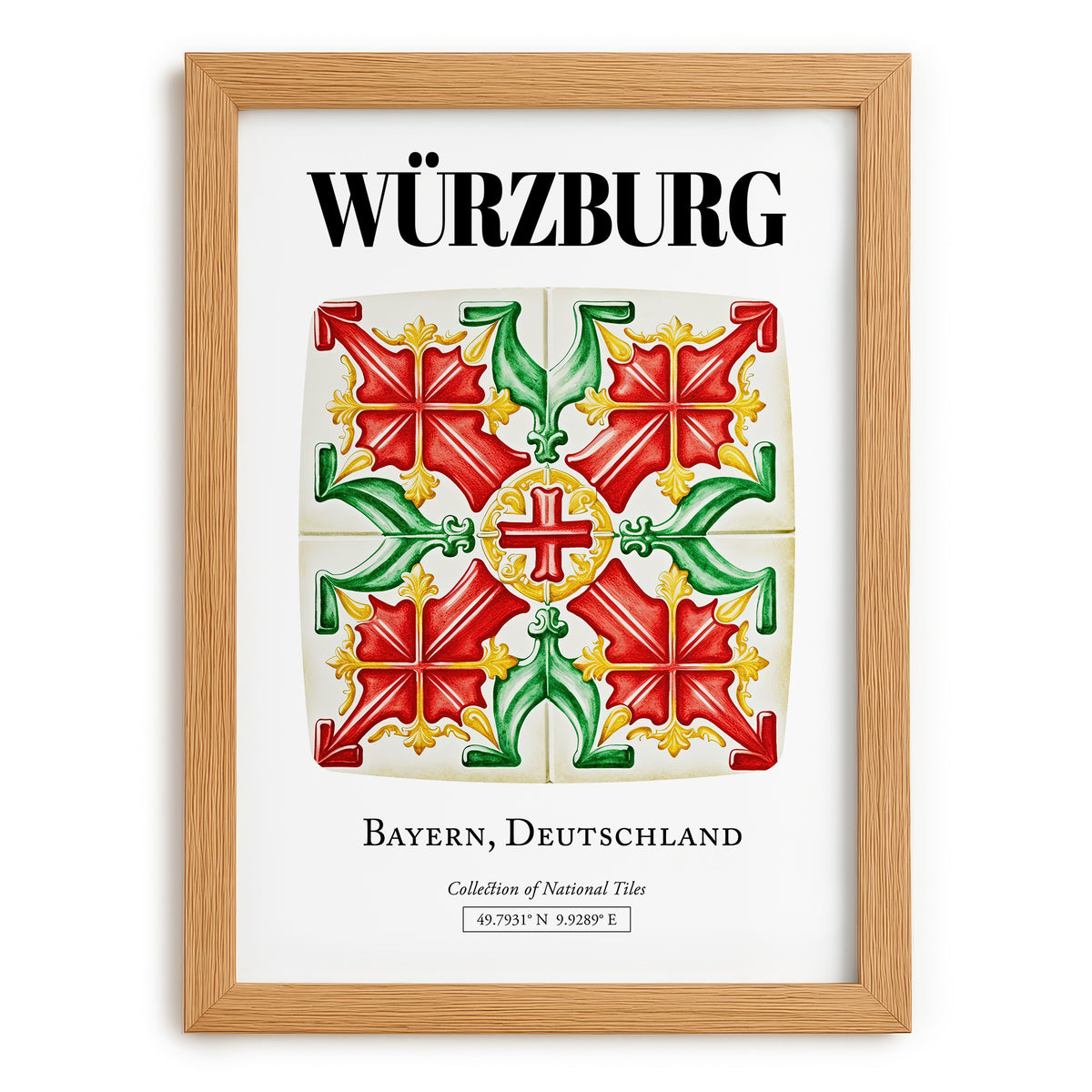 Würzburg, Germany – Travel Wall Art, set in oak frame