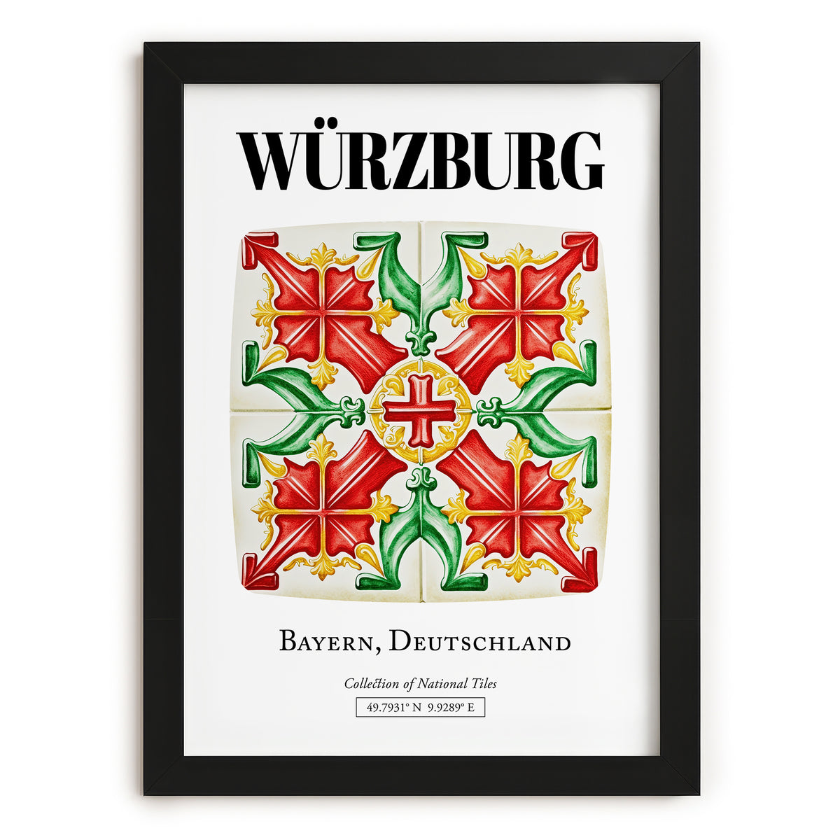 Würzburg, Germany – Travel Wall Art, in sleek black frame