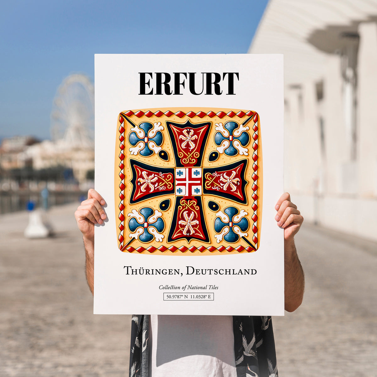 Erfurt, Germany – Travel Wall Art, no-text version framed in wood
