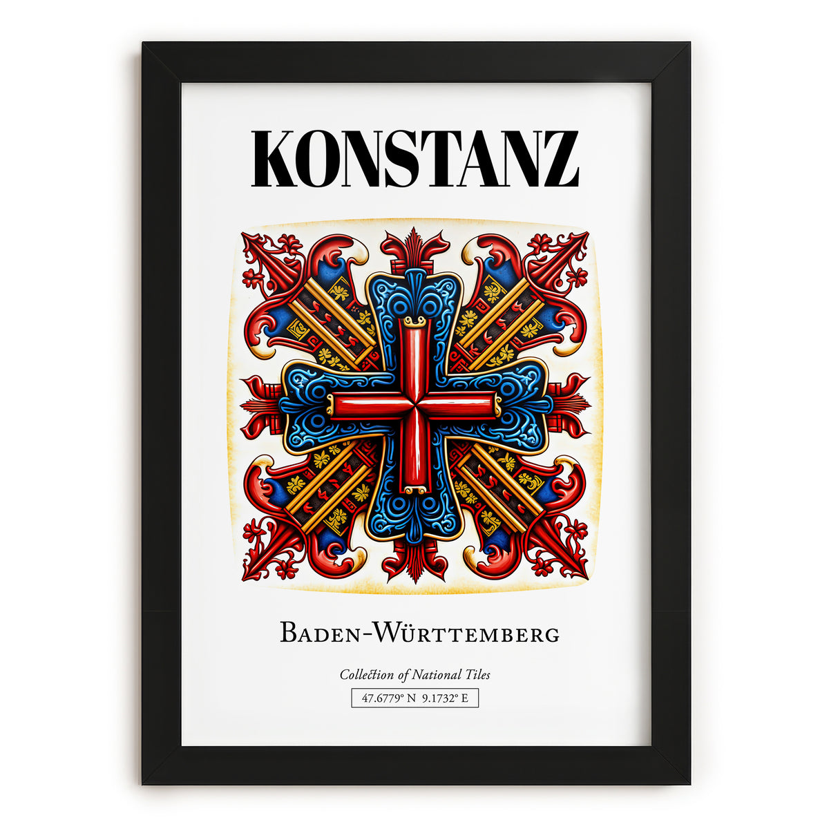Konstanz, Germany – World Travel Art, in sleek black frame
