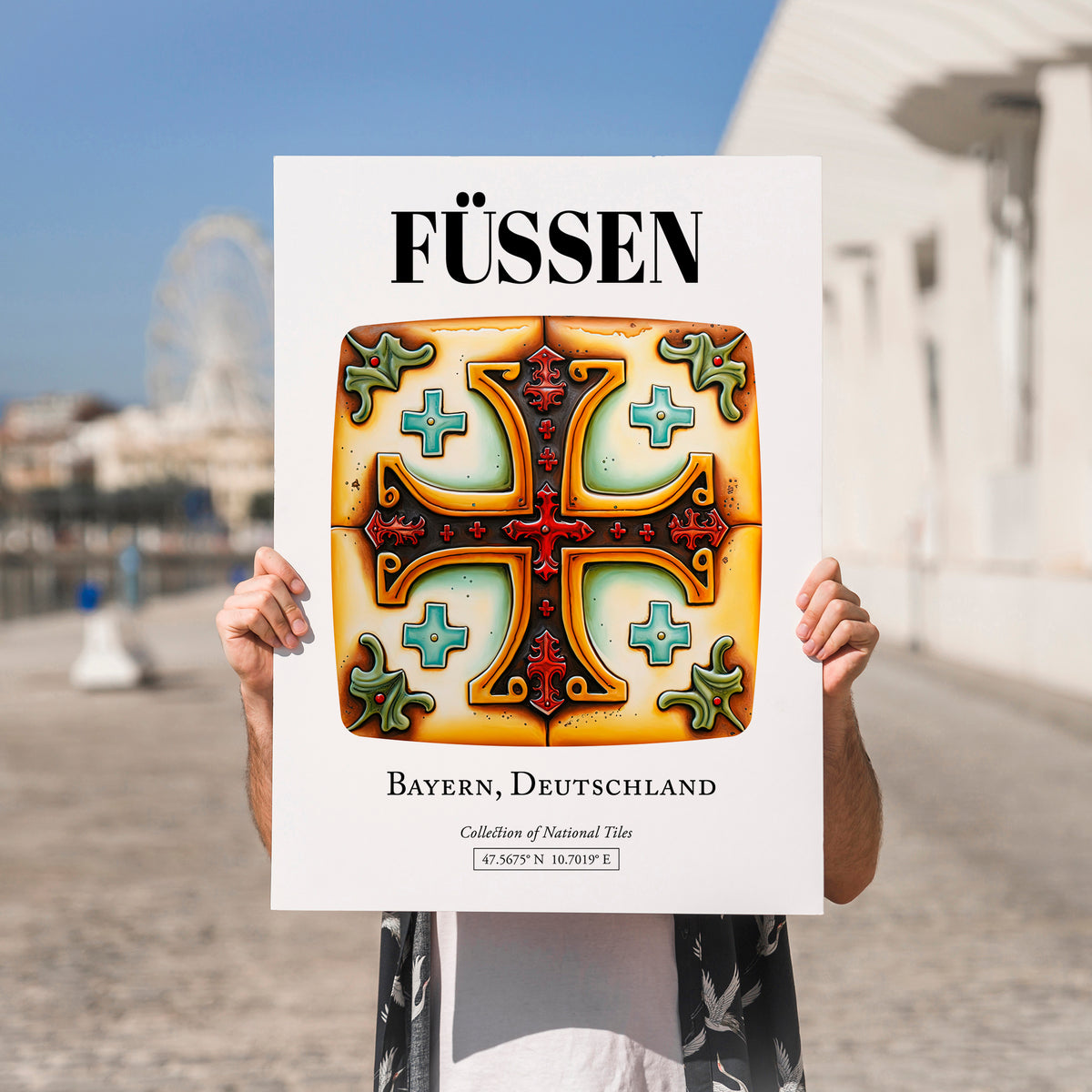 Füssen, Germany – Travel Memories Wall Print, no-text version framed in wood