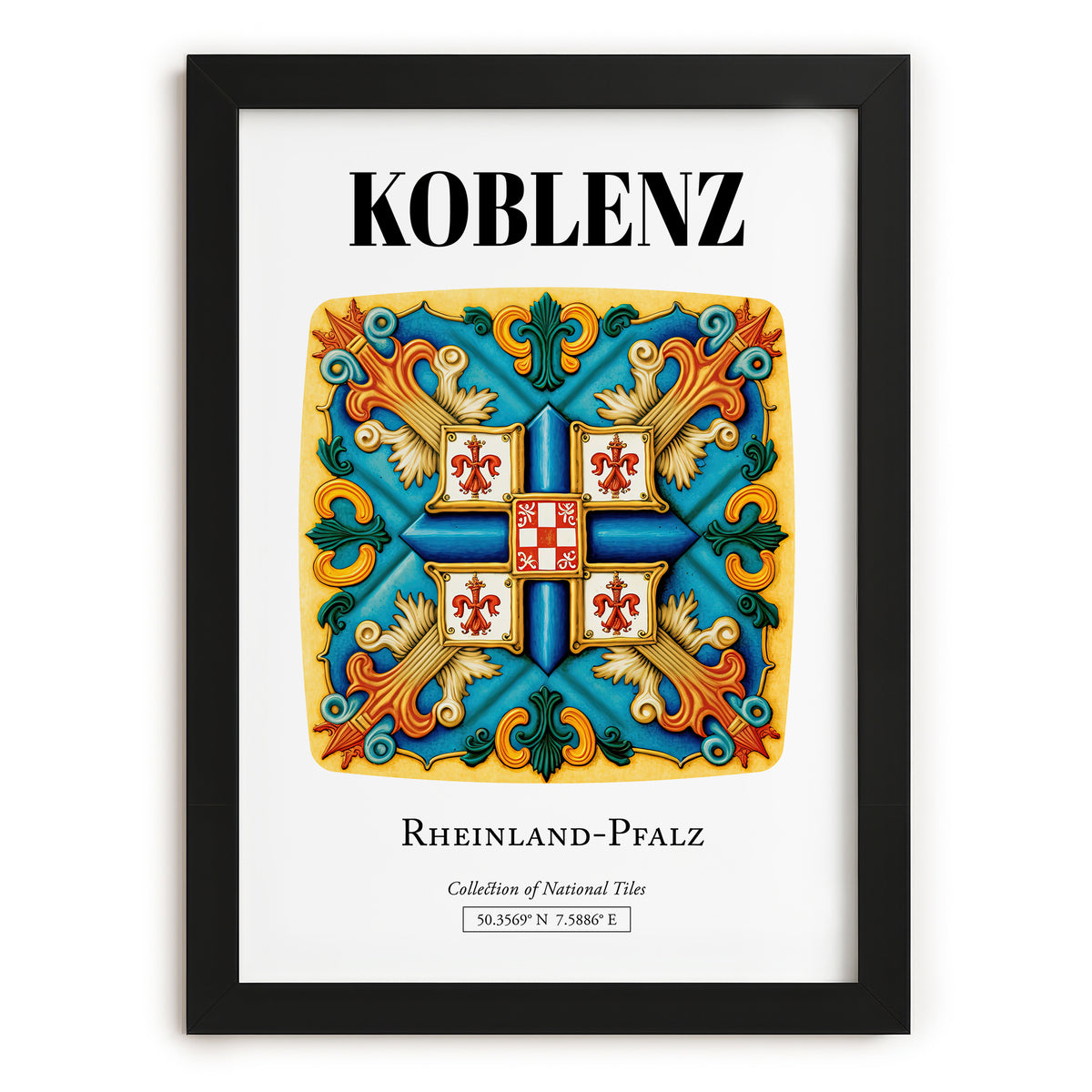 Koblenz, Germany – Travel Wall Decor, in sleek black frame
