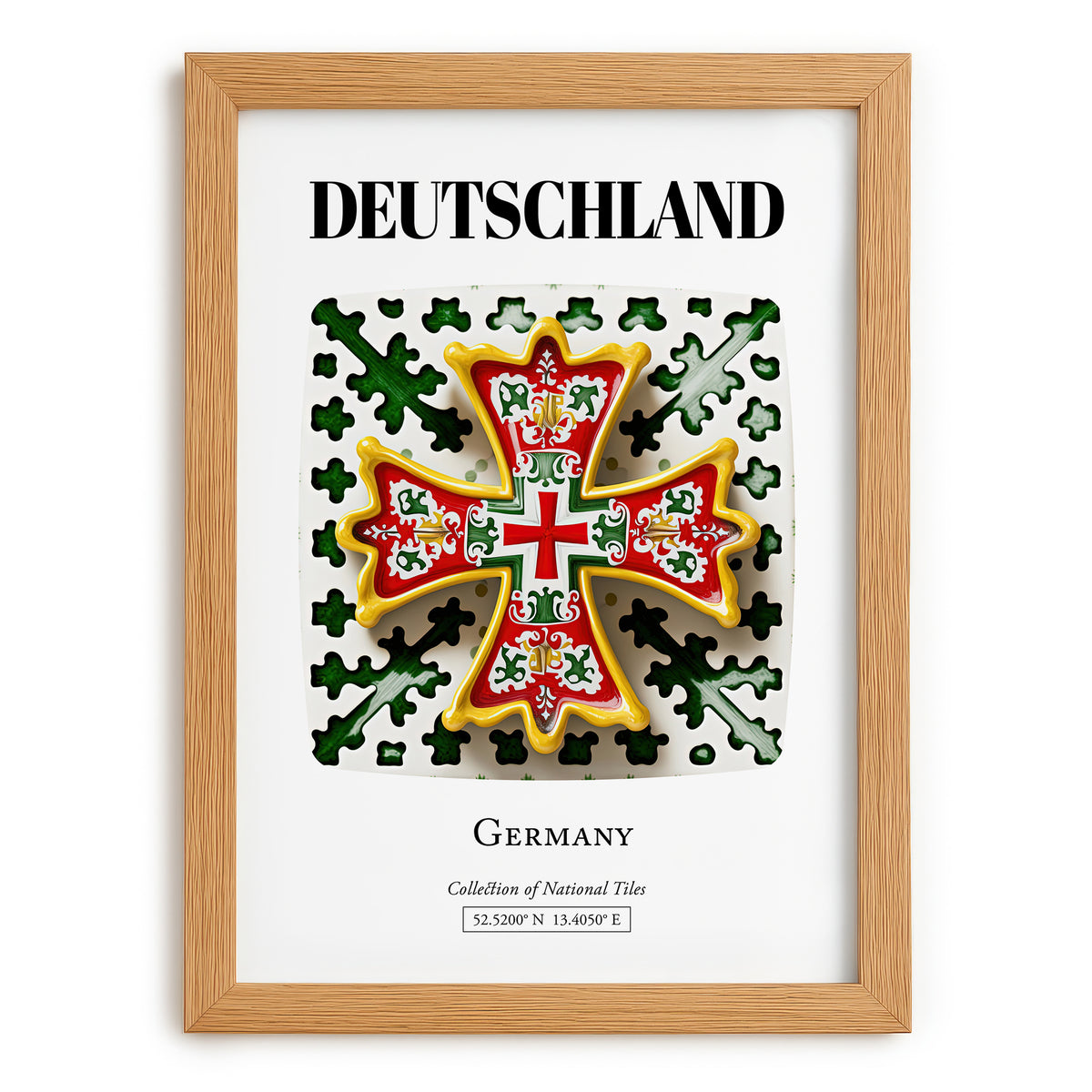 Deutschland, Germany – Global Cities Wall Print, set in oak frame