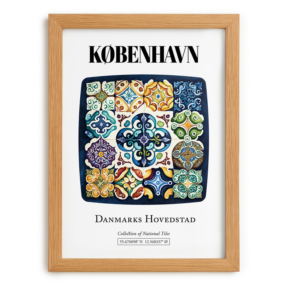 København, Denmark – National Pride Wall Decor, set in oak frame