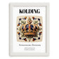 Kolding, Denmark – Travel Poster, placed in minimal white frame