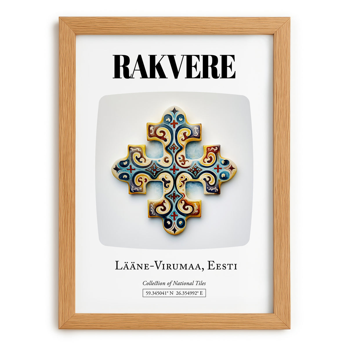 Rakvere, Estonia – Away From Home Poster, set in oak frame