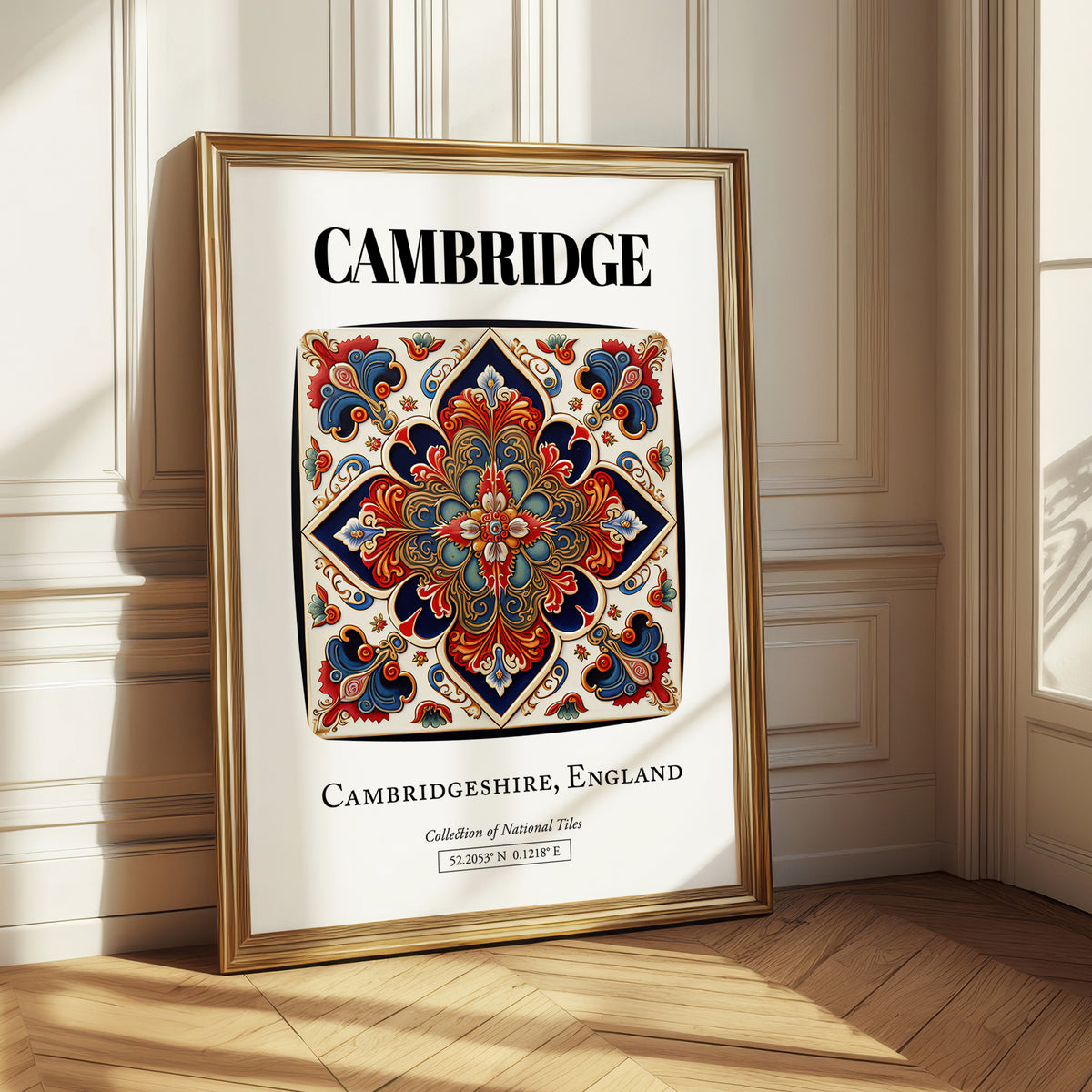 Cambridge, England – Travel Poster, styled in a charming Paris street view