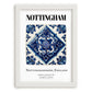 Nottingham, England – Travel Print, placed in minimal white frame