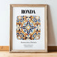 Ronda, Spain – World Heritage Travel Poster, in wooden frame leaning on the floor