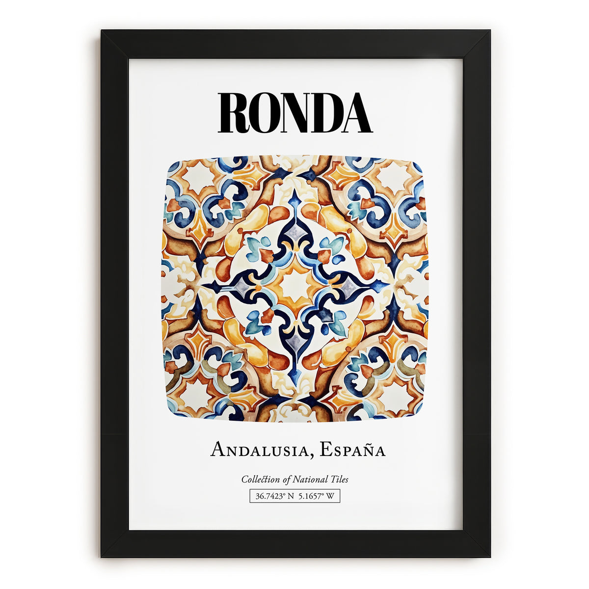 Ronda, Spain – World Heritage Travel Poster, in sleek black frame