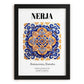 Nerja, Spain – Tourist Destination Poster, in sleek black frame