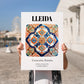 Lleida, Spain – Travel Destination Art, no-text version framed in wood