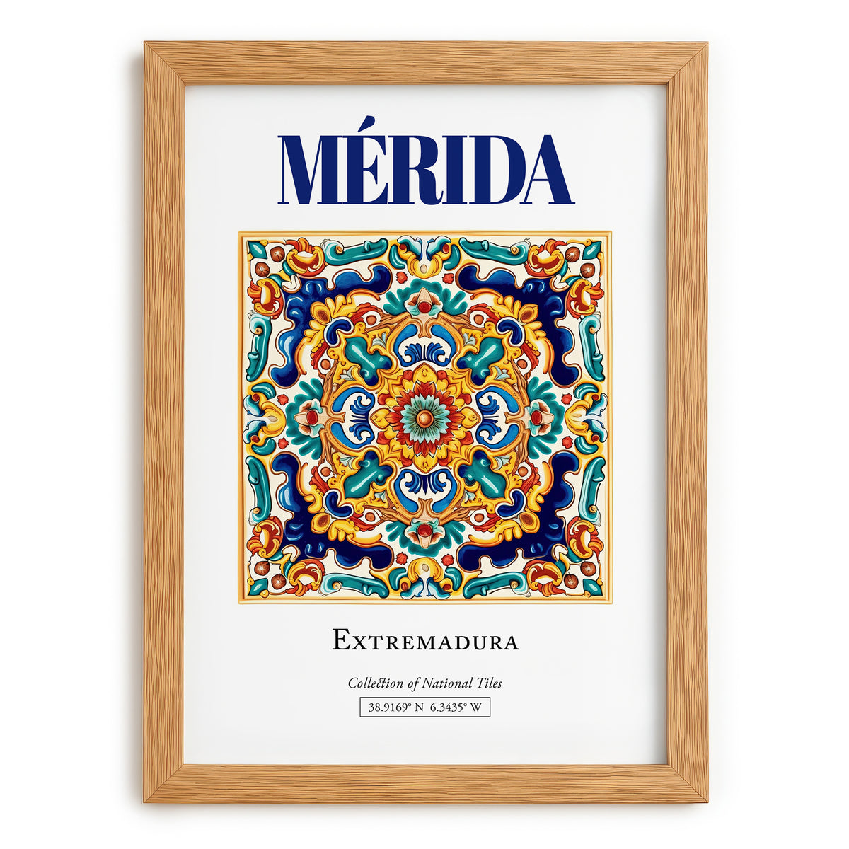 Mérida, Spain – Travel Poster, set in oak frame