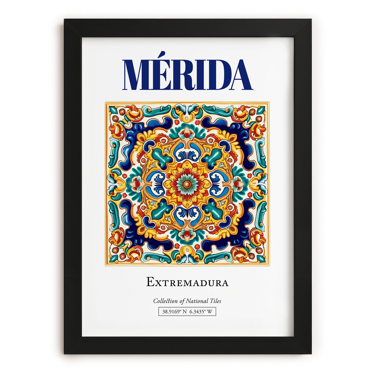 Mérida, Spain – Travel Poster, in sleek black frame