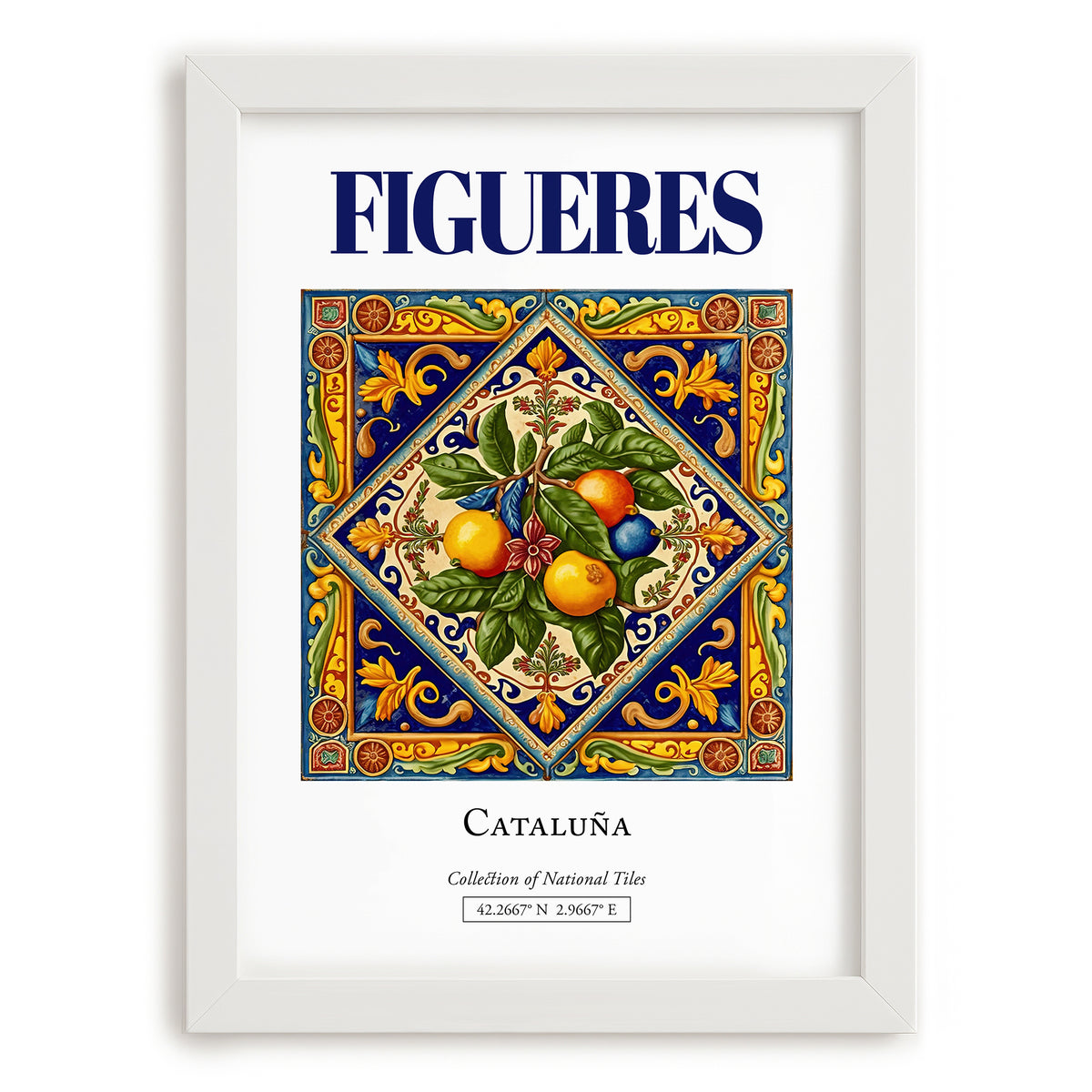 Figueres, Spain – National Pride Wall Decor, placed in minimal white frame