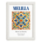 Melilla, Spain – Tourist Destination Poster, placed in minimal white frame