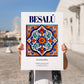 Besalú, Spain – Cultural Heritage Wall Art, no-text version framed in wood