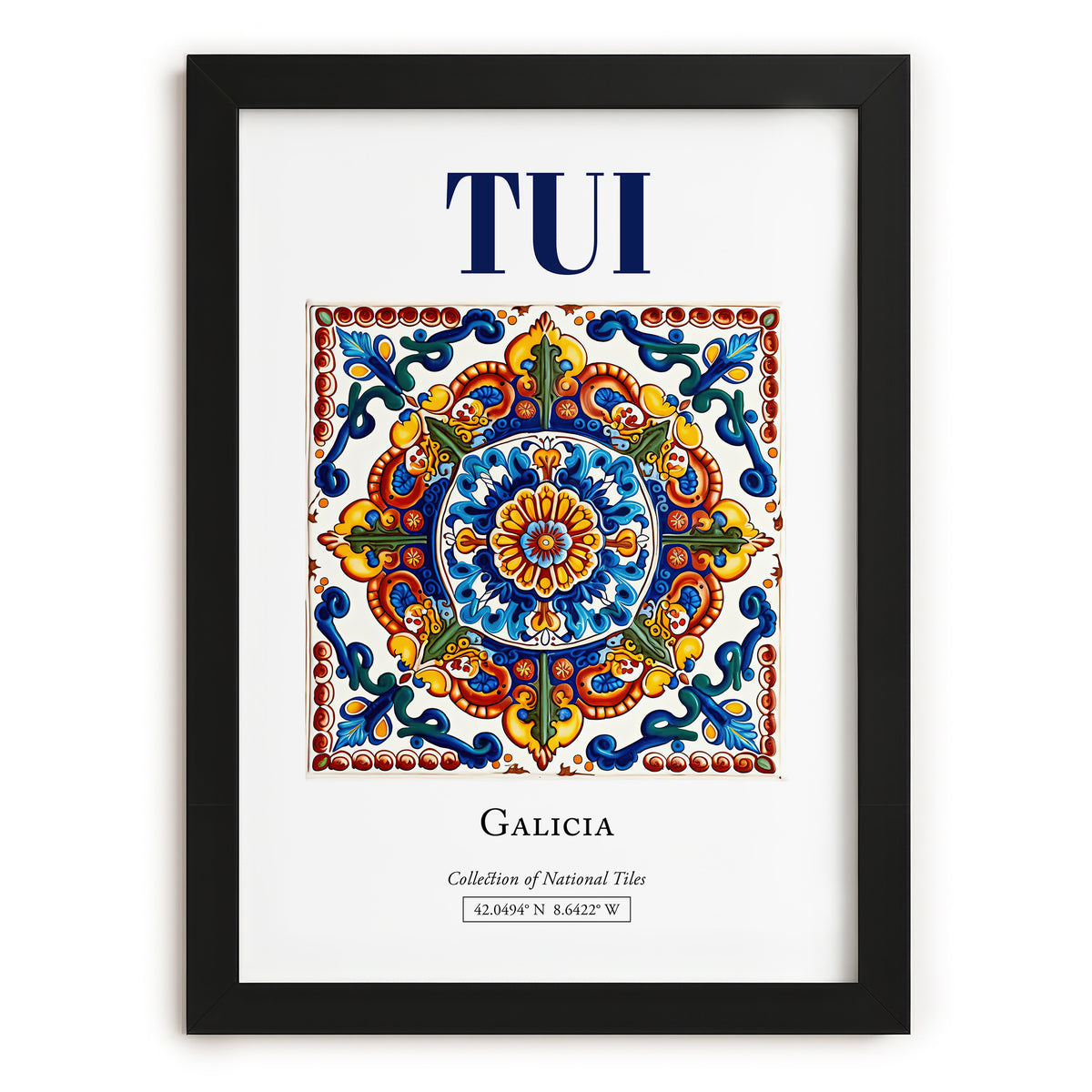 Tui, Spain – Historic Cities Art Print, in sleek black frame
