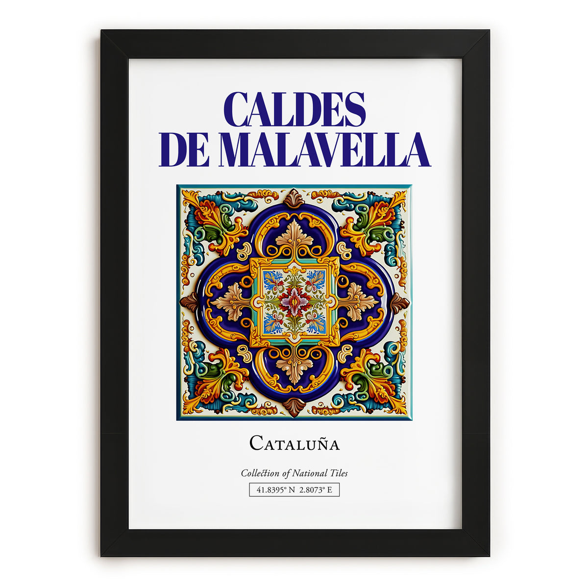 Caldes de Malavella, Spain – Wanderlust Wall Decor, in sleek black frame