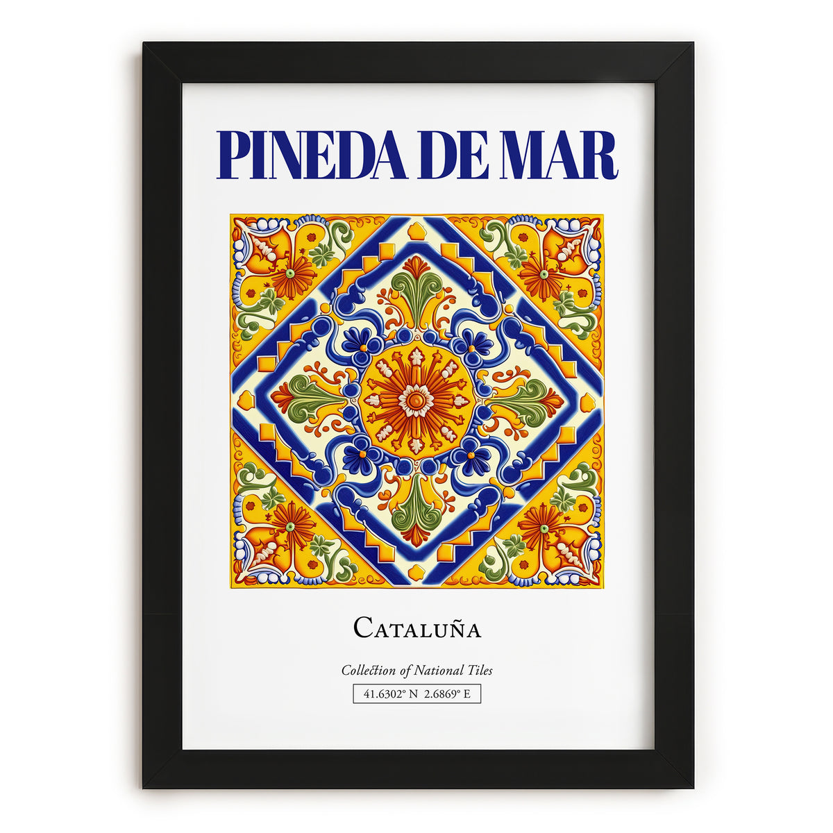 Pineda de Mar, Spain – Travel Print, in sleek black frame