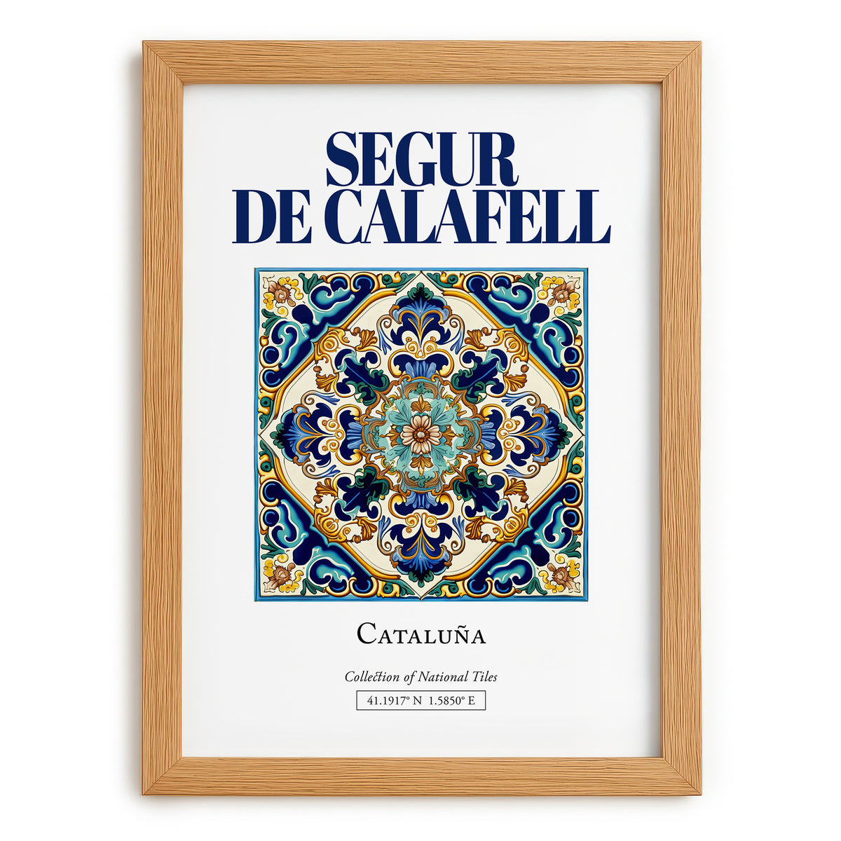 Segur de Calafell, Spain – Travel Print, set in oak frame