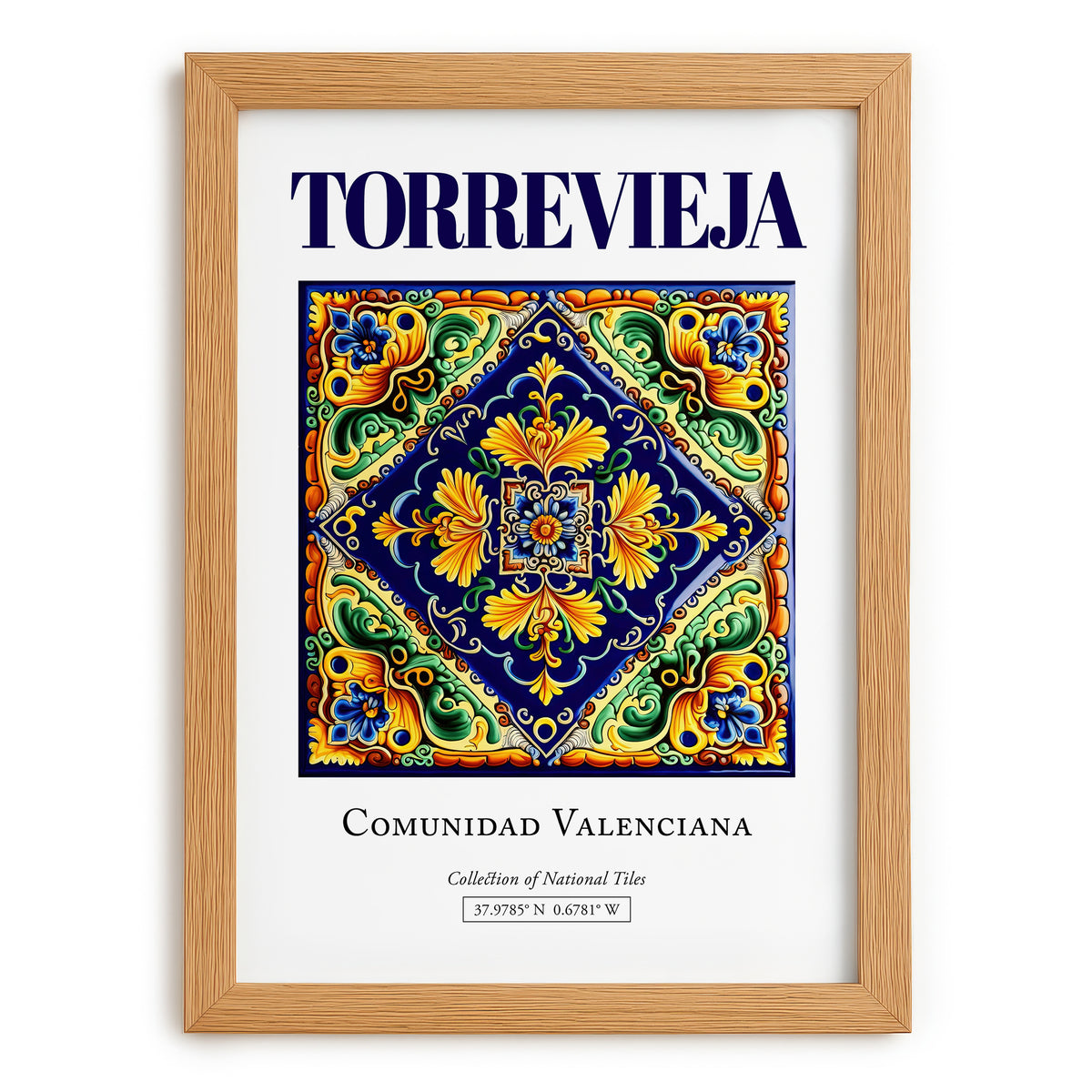 Torrevieja, Spain – Travel Print, set in oak frame