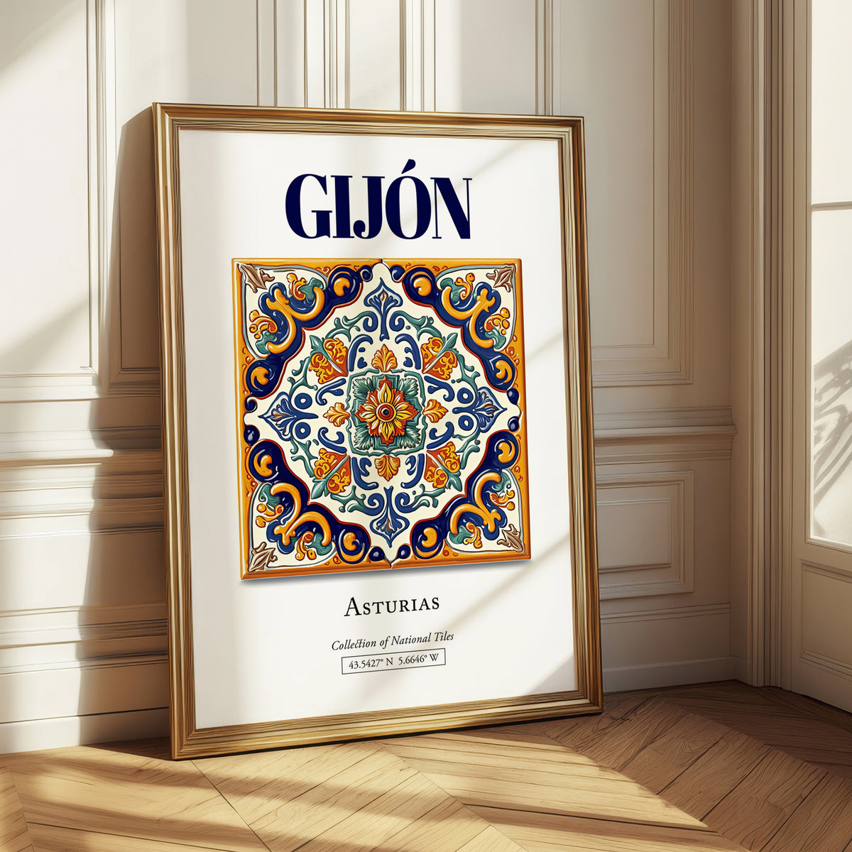 Gijón, Spain – Travel Wall Art, styled in a charming Paris street view